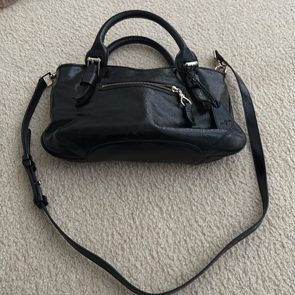 Cole Haan Black patent leather crossbody with handle